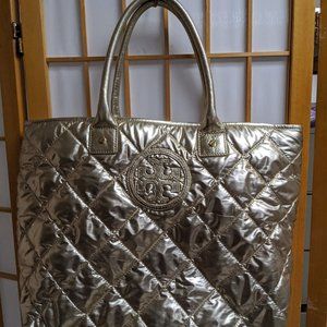 Tory burch Quilted Gold Tote